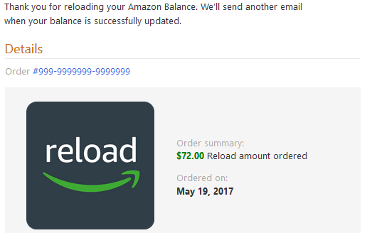 Amazon will send an email confirming the request to add funds to your account.