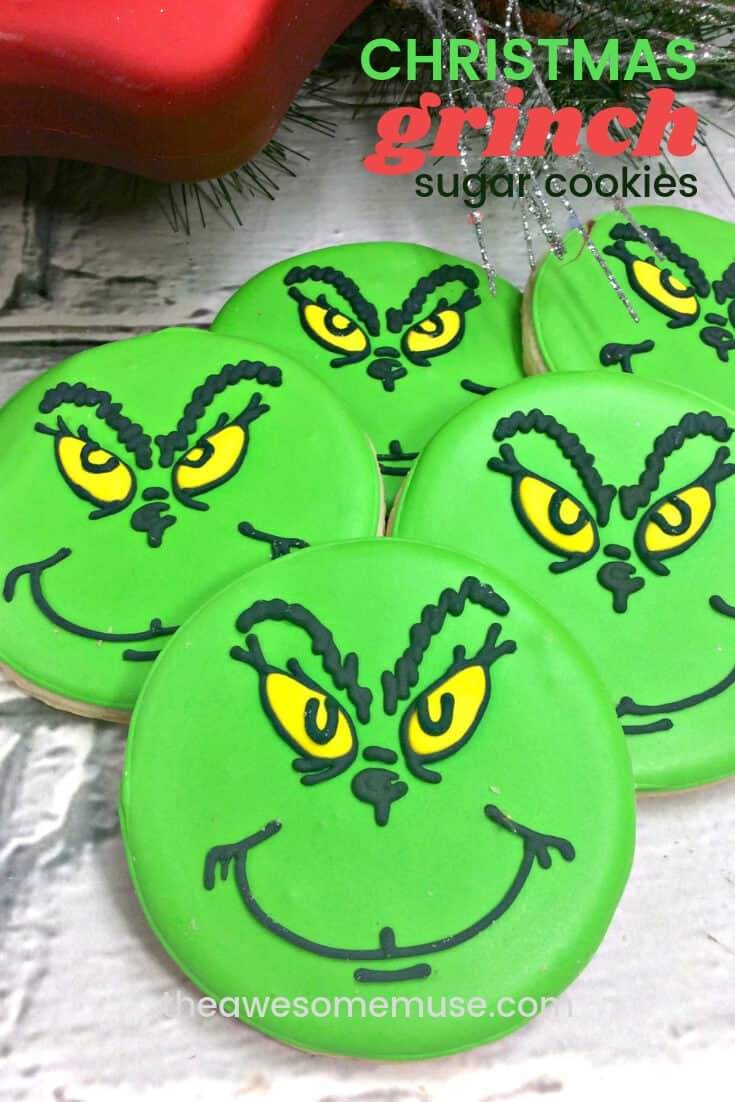 Grinch Sugar Cookies - The Awesome Muse