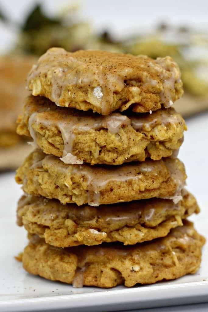 Iced Pumpkin Oatmeal Cookies | Champagne and Coconuts